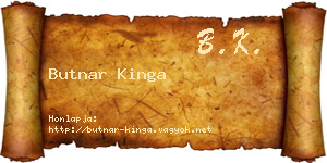 Butnar Kinga névjegykártya
